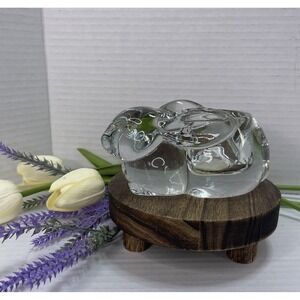 Indiana Glass Clear Bunny Rabbit Votive Candle Holder 1609 Easter Gift